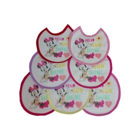   Minnie Mouse baby bib 7 pieces/pack - cotton bib - light pink-pink-dark pink-pink-red-purple-yellow