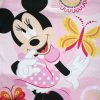 Hosszú vékony pamut gyerek pizsama - Minnie egér pillangókkal - Jersey - világosrózsaszín - 116