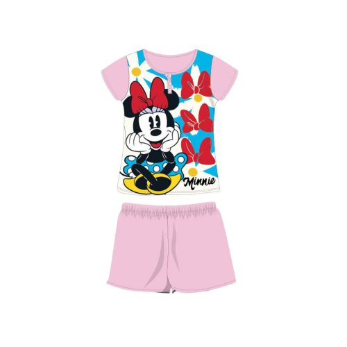 Summer short-sleeved children's cotton pajamas - Disney Minnie mouse - light pink - 98