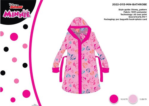 Microfiber hooded robe for children - Disney Minnie Mouse