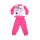 Hosszú vékony pamut baba pizsama - szivecskés Minnie egér - Jersey - pink - 86