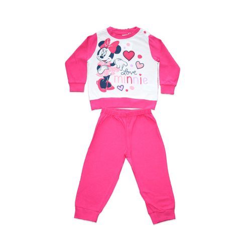Dlhé tenké bavlnené detské pyžamo - Minnie Mouse - Jersey - ružové - 92