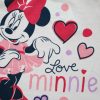 Hosszú vékony pamut baba pizsama - szivecskés Minnie egér - Jersey - rózsaszín - 98