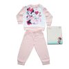 Hosszú vékony pamut baba pizsama - szivecskés Minnie egér - Jersey - világosrózsaszín - 98