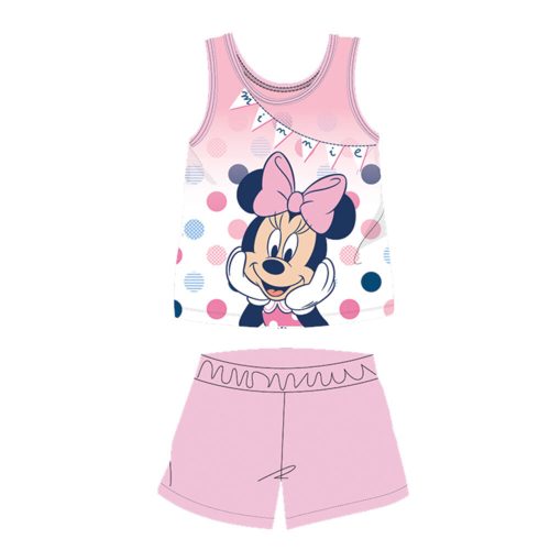 Nyári ujjatlan pamut baba pizsama - Disney Minnie egér - világosrózsaszín - 86
