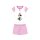 Nyári rövid ujjú gyerek pamut pizsama - Disney Minnie egér - Minnie felirattal - világosrózsaszín - 104