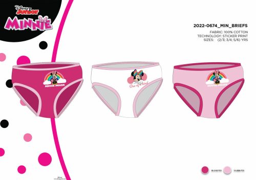 3-dielne dievčenské bavlnené nohavičky - Disney Minnie mouse - 122-128
