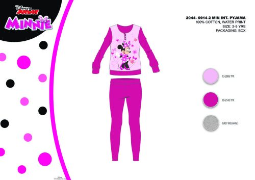 Téli pamut interlock gyerek pizsama - Disney Minnie egér - pink - 104