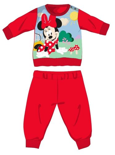 Disney Minnie egér téli vastag baba pizsama - pamut flanel pizsama - piros - 80