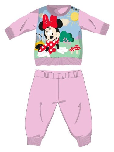 Disney Minnie egér téli vastag baba pizsama - pamut flanel pizsama - világosrózsaszín - 86