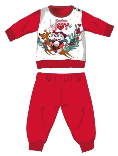 Disney Minnie egér téli vastag karácsonyi baba pizsama - pamut flanel pizsama - piros - 80