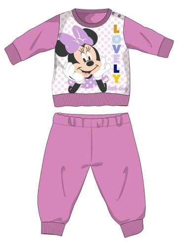 Disney Minnie egér baba polár pizsama - téli vastag pizsama - rózsaszín - 80