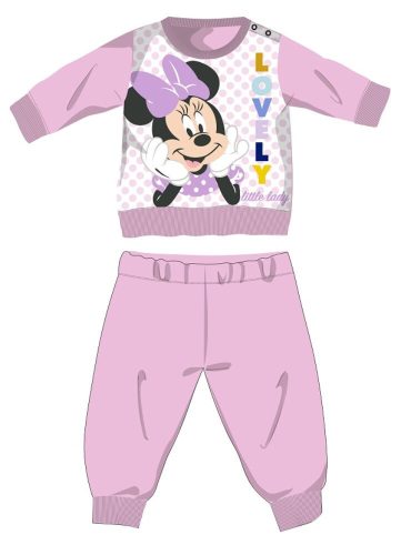 Disney Minnie egér baba polár pizsama - téli vastag pizsama - világosrózsaszín - 92