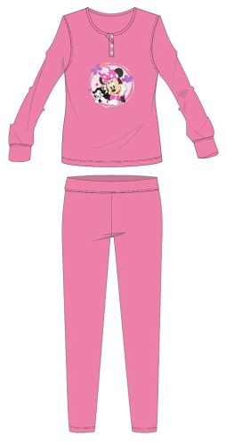 Disney Minnie Maus Baumwollflanell-Pyjama – Winter-dicker Kinder-Pyjama – Rosa – 134–140