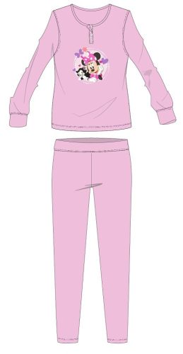 Disney Minnie egér pamut flanel pizsama - téli vastag gyerek pizsama - világosrózsaszín - 104