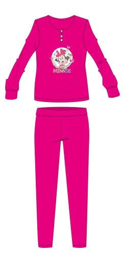 Disney Minnie egér téli pamut gyerek pizsama - interlock pizsama - pink - 104