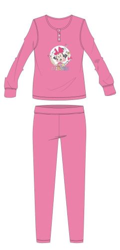 Disney Minnie egér téli pamut gyerek pizsama - interlock pizsama - rózsaszín - 104