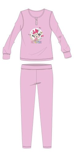 Disney Minnie egér téli pamut gyerek pizsama - interlock pizsama - világosrózsaszín - 104
