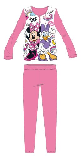 Disney Minnie egér hosszú vékony gyerek pizsama - pamut jersey pizsama - rózsaszín - 116