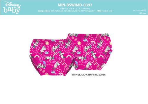 Disney Minnie egér baba úszó pelenka kislányoknak - pink - 68-74