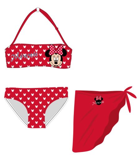 Disney Minnie egér fürdőruha szett - bikini+szoknya kislányoknak - piros - 104