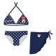 Completo costume da bagno Disney Minnie Mouse - bikini con top a triangolo + gonna per bambine - blu scuro - 122