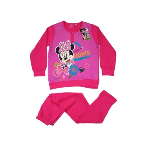 Téli flanel gyerek pizsama - Minnie egér - pink - 140