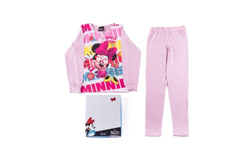 Hosszú vékony gyerek pizsama - Minnie egér - 104 - világosrózsaszín