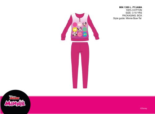 Disney Minnie egér vékony pamut gyerek pizsama - jersey pizsama - pink - 110