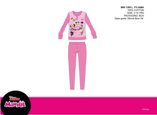Disney Minnie egér vékony pamut gyerek pizsama - jersey pizsama - rózsaszín - 104