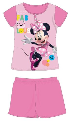 Disney Minnie egér nyári rövid ujjú gyerek pizsama - pamut jersey pizsama - rózsaszín - 98