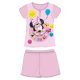 Letné detské pyžamo s krátkym rukávom Disney Minnie Mouse - pyžamo z bavlneného džerseja - svetloružové - 116