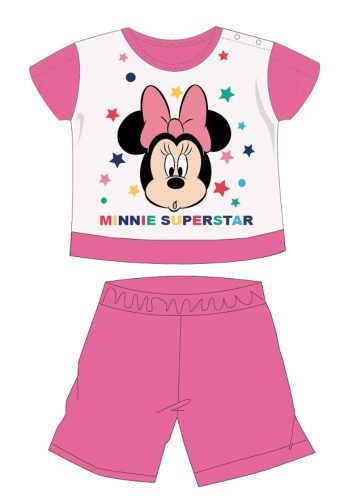 Disney Minnie egér nyári rövid ujjú baba pizsama - pamut jersey pizsama - rózsaszín - 80