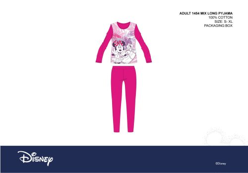 Disney Minnie egér női jersey pizsama - pamut pizsama - pink - L