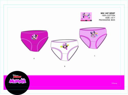 Dievčenské nohavičky Disney Minnie mouse - 3-dielne bavlnené nohavičky - 98-104