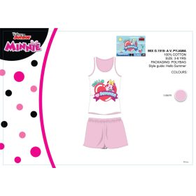   Pigiama estivo senza maniche per bambini Disney Minnie Mouse - pigiama in cotone - rosa chiaro