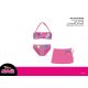 Completo costume da bagno Disney Minnie Mouse per bambina - bikini+gonna - rosa scuro - 128