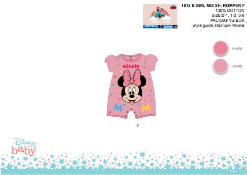 Disney Minnie egér nyári rövid ujjú baba rugdalózó - rózsaszín - 0-1 hónapos babának