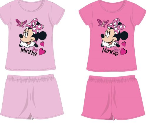 Disney Minnie egér pamut nyári együttes - póló-rövidnadrág szett - rózsaszín - 128