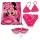 Set da spiaggia Disney Minnie Mouse 3 pezzi (borsa da palestra+occhialini da nuoto+set costume da bagno bikini)