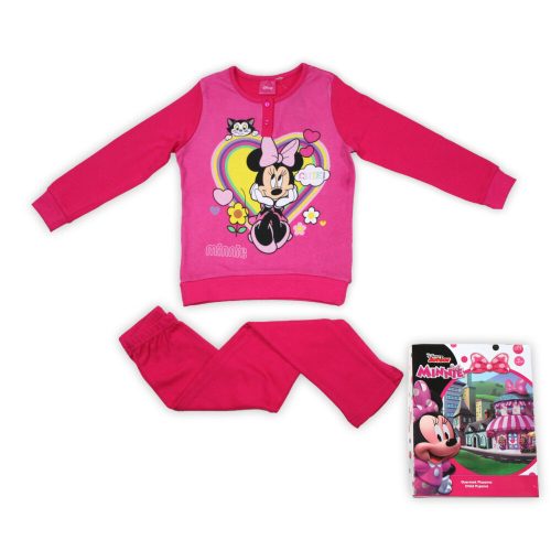 Téli pamut gyerek pizsama - Minnie egér - pink - 110