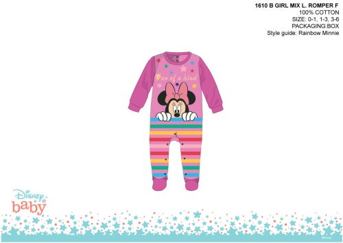 Disney Minnie egér baba rugdalózó - világoslila-lila - 0-1 hónapos babának