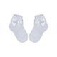 100% cotton baby girl ankle socks with crochet upper part - with bow decoration - white - 16-17