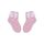 100% cotton baby girl baby ankle socks with crochet upper part - bow decoration - pink - 13-14