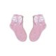 100% cotton baby girl baby ankle socks with crochet upper part - bow decoration - pink - 13-14