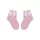 100% cotton baby girl baby ankle socks with crochet upper part - with bow decoration - pink - 14-15