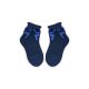 Calzini per neonata 100% cotone con parte superiore all'uncinetto - con decorazione fiocco - blu scuro - 16-17