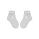100% cotton baby girl baby ankle socks with crochet upper part - with bow decoration - vanilla - 18-19