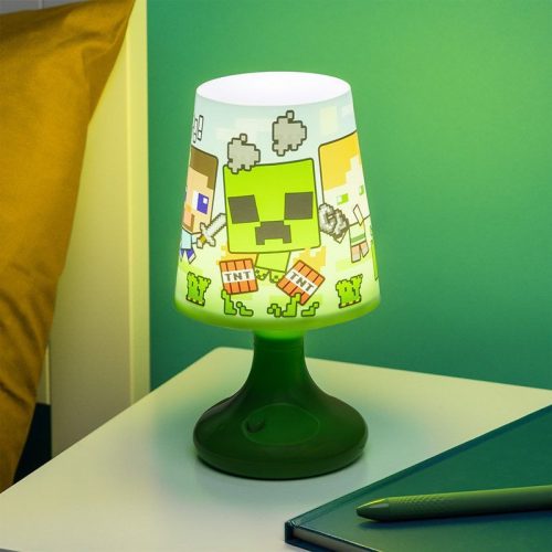 Minecraft színváltós asztali lámpa