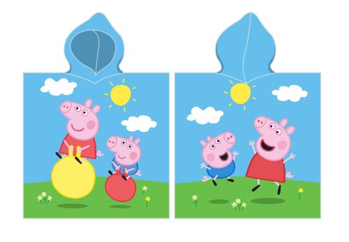 Poncho Peppa Pig 100% cotone - 55x110 cm